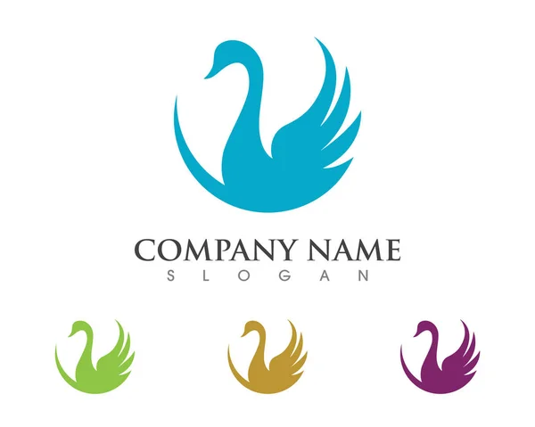 Swan logo szablon ikony aplikacji — Wektor stockowy