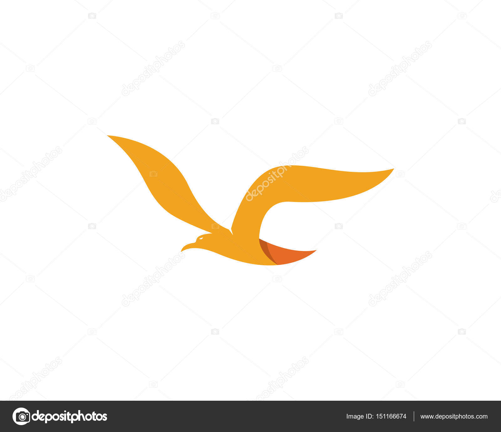 Vecteur Vecteur Signe Abstrait Oiseau En Vol Image