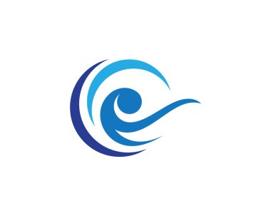 Su dalgası logo şablonu