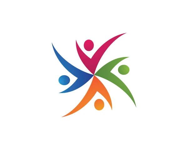 Κοινοτικός λογότυπος άτομα και σύμβολα — Διανυσματικό Αρχείο