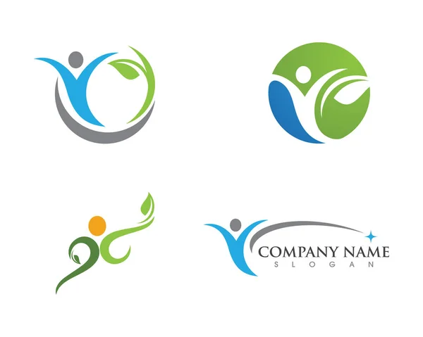 Logotipo y símbolos de las personas sanitarias — Vector de stock