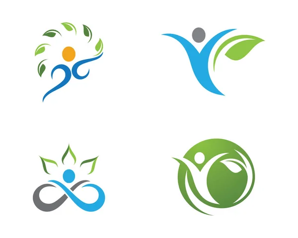 Охорона здоров'я люди логотип і символи — стоковий вектор