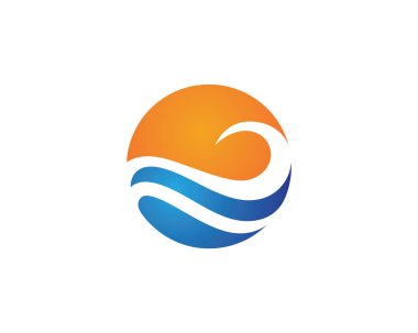 Su dalgası logo şablonu