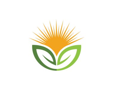 Yeşil yaprak ekoloji vektör simge logoları