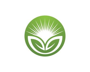 Yeşil yaprak ekoloji vektör simge logoları