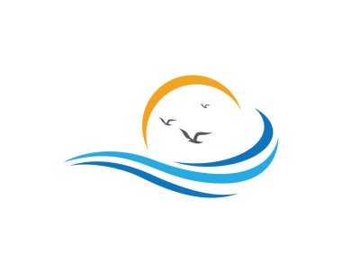 Su dalgası logo şablonu