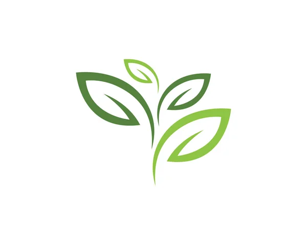Logos di foglia verde icona vettoriale ecologia — Vettoriale Stock