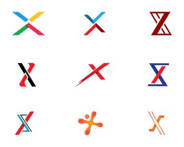 Mektup Logo iş şablonu vektör simgesi x