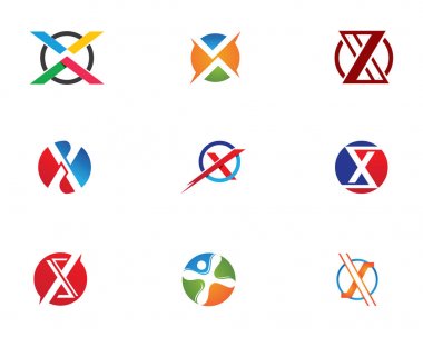 Mektup Logo iş şablonu vektör simgesi x