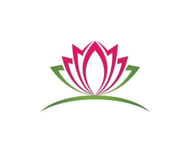  Sağlık, Spa ve Yoga için Lotus çiçek işareti. Vektör çizim