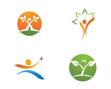 Başarılı insanlar bakım başarı sağlık hayat logo logo şablonu-