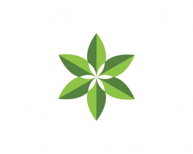 Vektör yeşil doğa logosu ve sembol bırakıyor