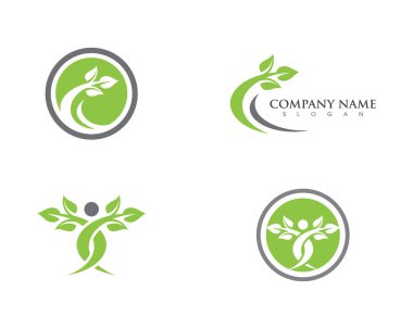 Vektör - ağaç yeşil insanlar kimlik kartı vektör logo şablonu