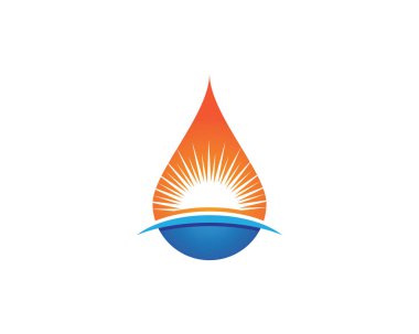 Su Dalgası Simgesi Logo Şablonu
