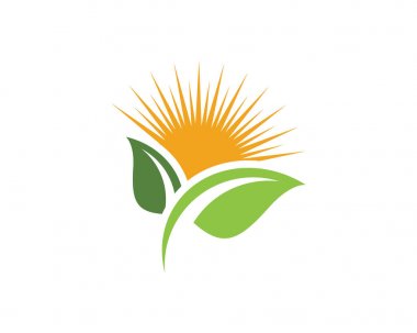 Vektör yeşil doğa logosu ve sembol bırakıyor