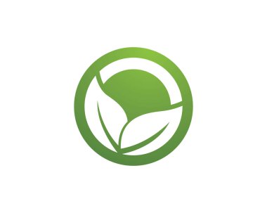 Vektör yeşil doğa logosu ve sembol bırakıyor