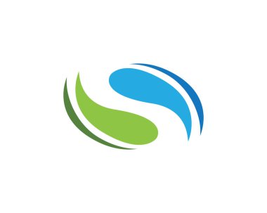 S harfli şirket logosu tasarım vektörü