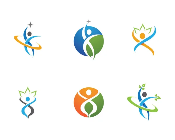 Plantilla de logotipo - personas exitosas cuidado éxito salud vida logo — Vector de stock