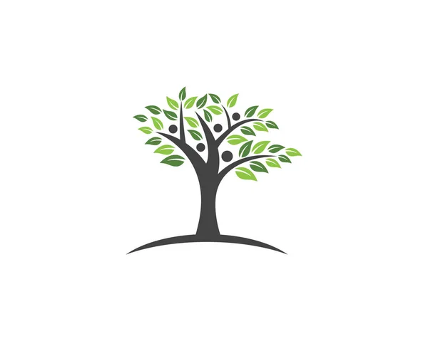 Вектор - дерево зеленые люди удостоверение личности вектор логотип шаблона — стоковый вектор
