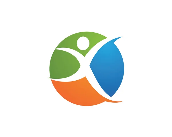 Πρότυπο λογότυπο - επιτυχείς άνθρωποι άνθρωποι επιτυχία φροντίδα υγείας λογότυπο της ζωής — Διανυσματικό Αρχείο