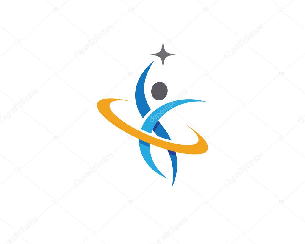 Logo template - successful peoplepeople care success health life logo