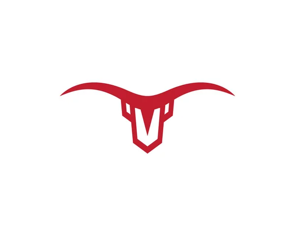 Toro cuerno símbolos cabeza animales logo — Vector de stock