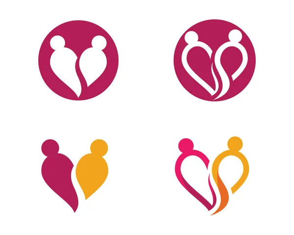 Familie liefde sjabloonontwerp pictogram vector Logo — Stockvector