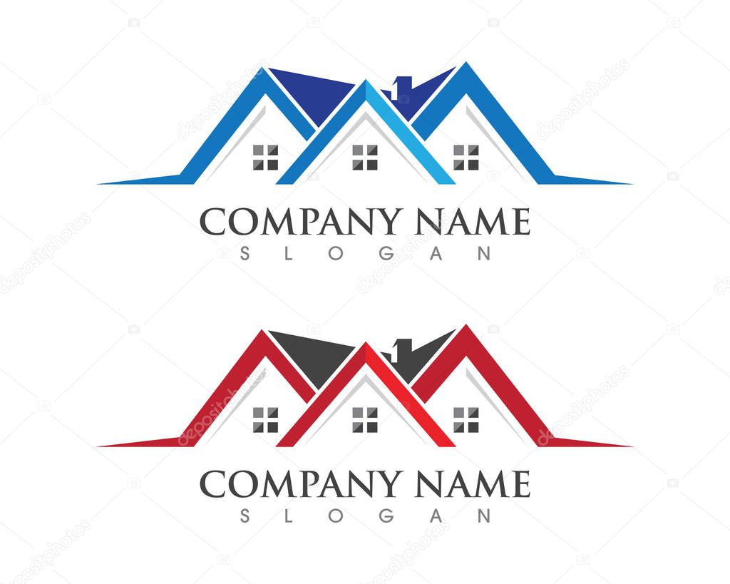 Real estate and home buildings logo icons template