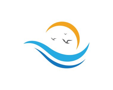 Su dalgası logo şablonu