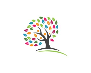 Yeşil yapraklı ekoloji doğa element ikonu logoları