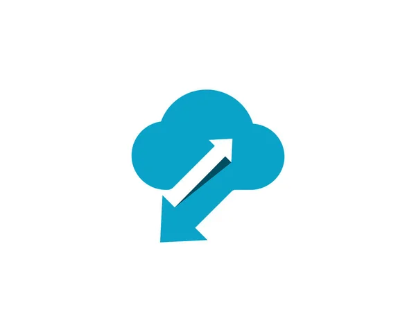 Nube transferencia de datos logo — Vector de stock