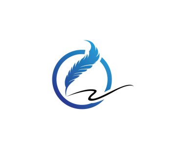 Tüy kalem yazma işareti logosu