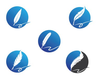 Tüy kalem yazma işareti logosu