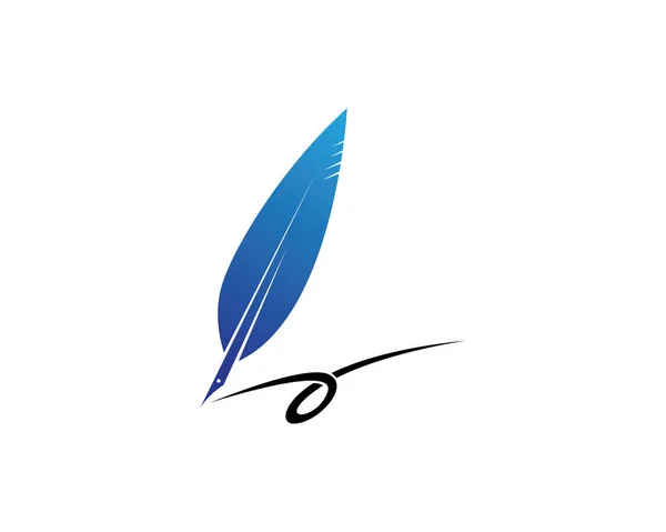 Pluma pluma escribir signo logotipo — Vector de stock
