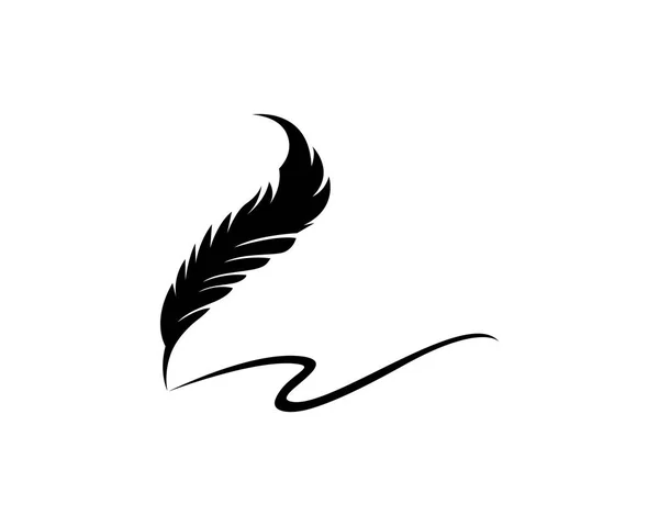 Feather pen write sign logo — Stock Vector