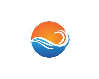 Su dalgası logo şablonu