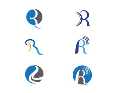 R harfi Logo iş profesyonel logo şablonu