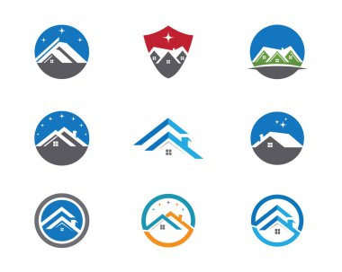 Emlak ve ev binaları logo simgeleri şablonu