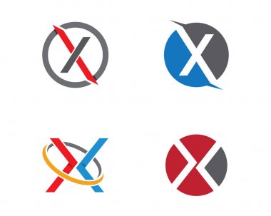 X Harfi Logo Şablonu