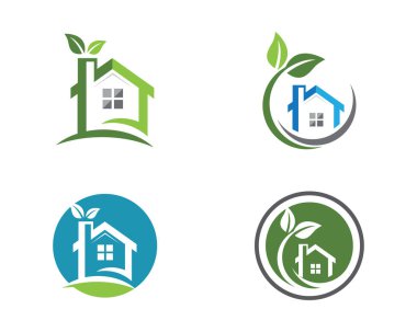 Emlak ve ev binaları logo simgeleri şablonu