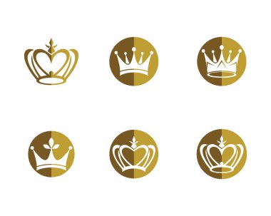 Crown Logo Şablonu vektör çizimi