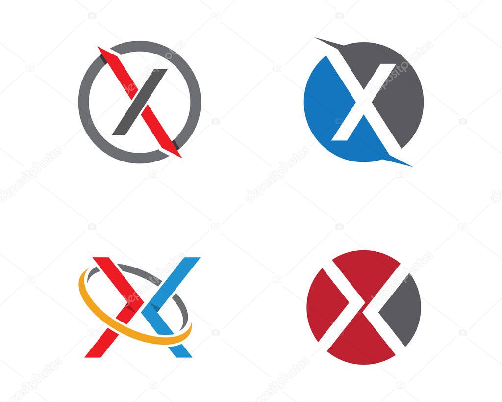 X Letter Logo Template vector icon design
