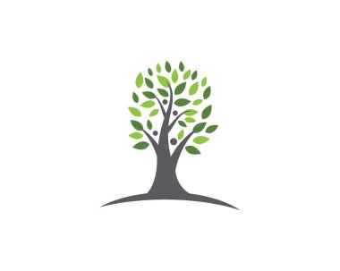 Yeşil yapraklı ekoloji doğa element ikonu logoları