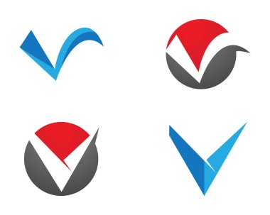 V harfi Logo iş profesyonel logo şablonu
