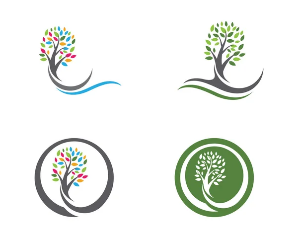 Logotipos de folha verde ecologia elemento de natureza vetor ícone —  Vetores de Stock