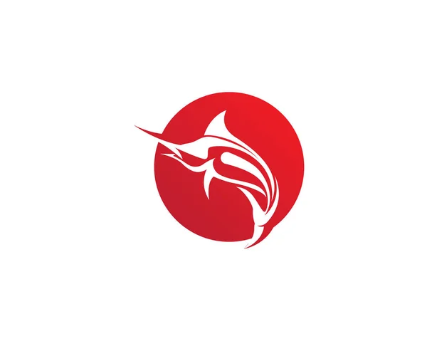 Marlin atlama balık logosu — Stok Vektör