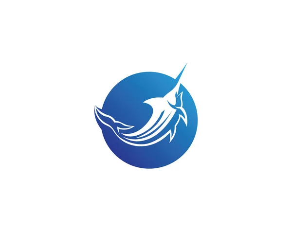 Marlin salto pez logo — Archivo Imágenes Vectoriales