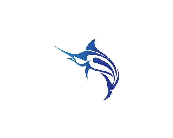 Marlin salto logotipo do peixe — Vetor de Stock