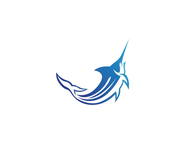 Marlin jump fish logo — Stock Vector
