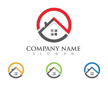 Emlak ve ev binaları logo simgeleri şablonu